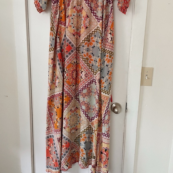 Johnny Was Jade $470 Thalia Silk Beach Maxi Dress, Small embroidered floral - Picture 5 of 12